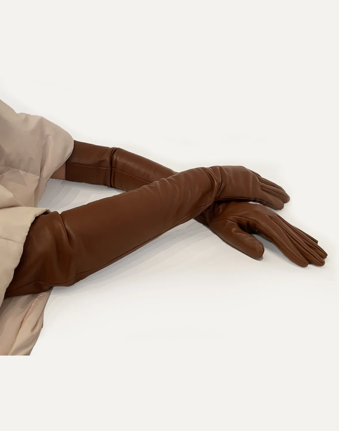 Cynthia Rowley Bea Long Leather Gloves- Accessories | Accessories