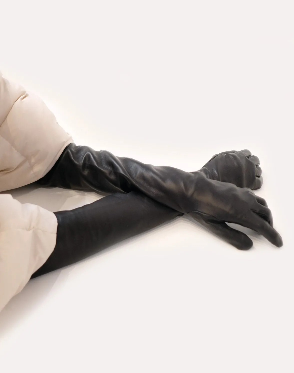 Cynthia Rowley Bea Long Leather Gloves- Accessories | Accessories