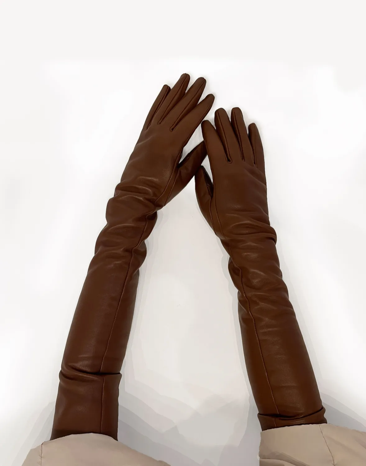 Cynthia Rowley Bea Long Leather Gloves- Accessories | Accessories