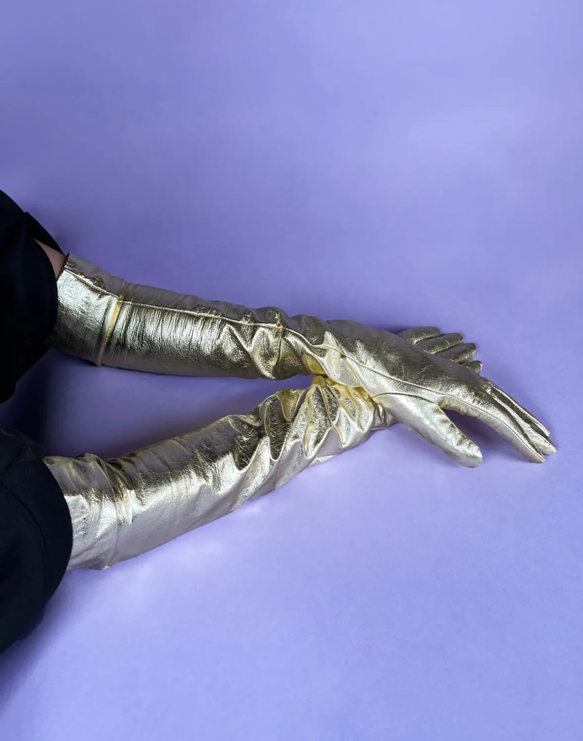 Cynthia Rowley Bea Long Metallic Leather Gloves- Accessories | Accessories