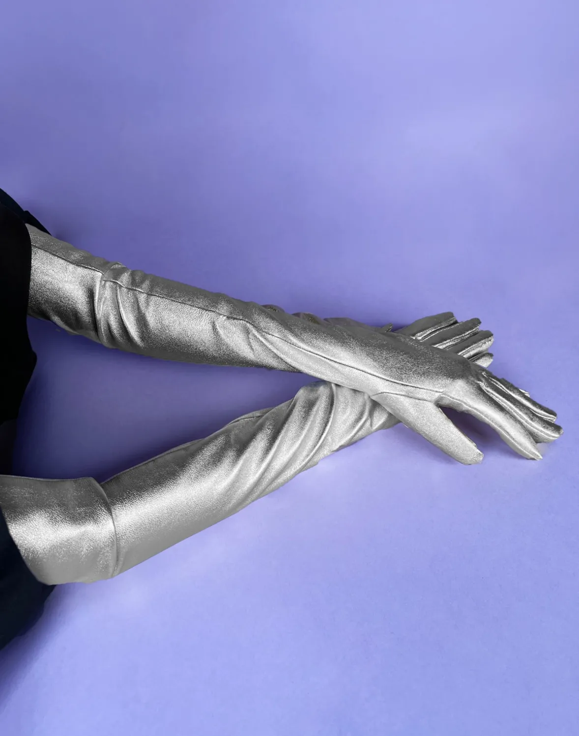 Cynthia Rowley Bea Long Metallic Leather Gloves- Accessories | Accessories