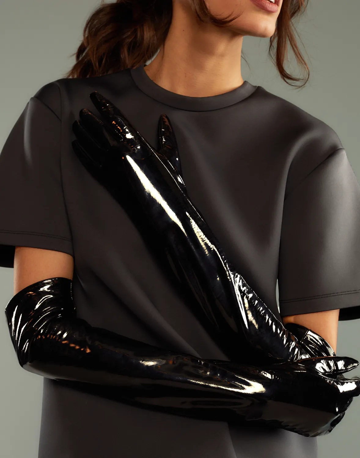 Cynthia Rowley Bea Long Patent Leather Gloves- Accessories | Accessories