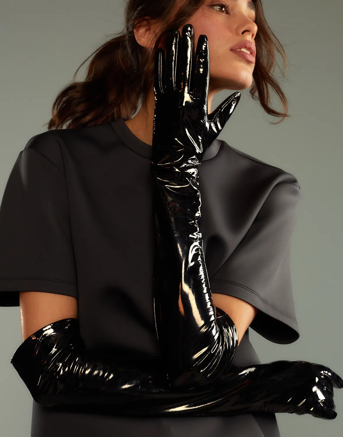 Cynthia Rowley Bea Long Patent Leather Gloves- Accessories | Accessories