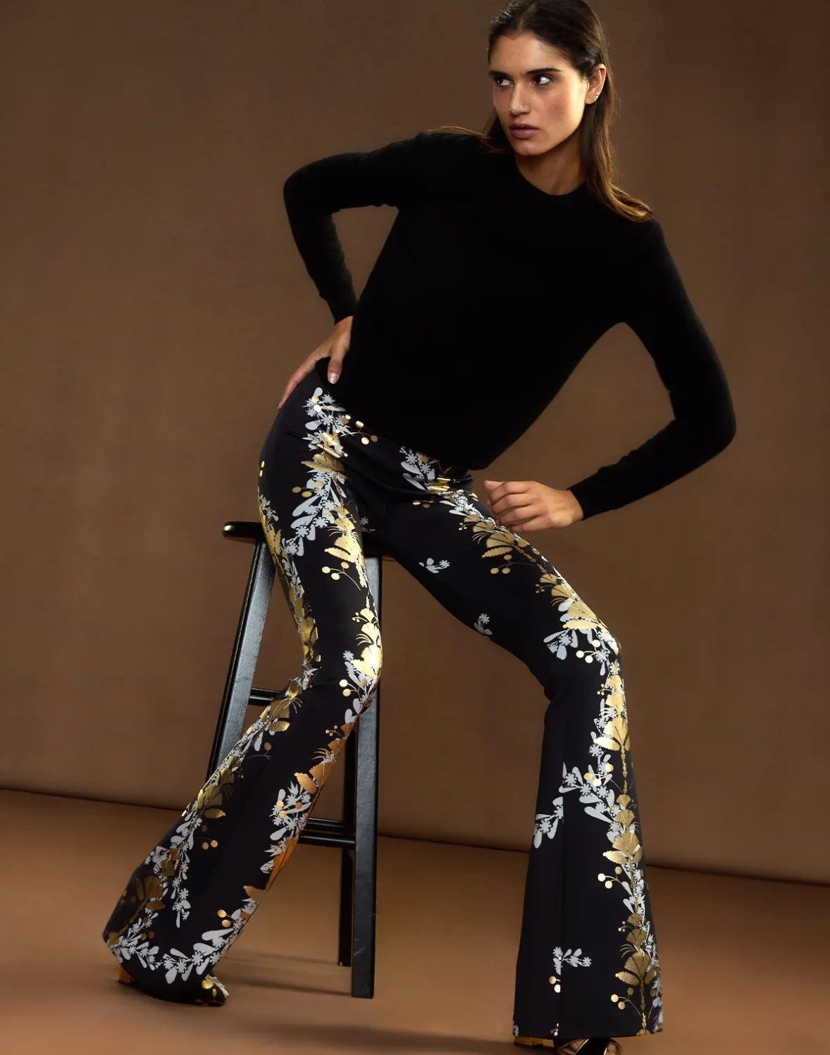 Cynthia Rowley Bonded Fit and Flare Pant- Bottoms