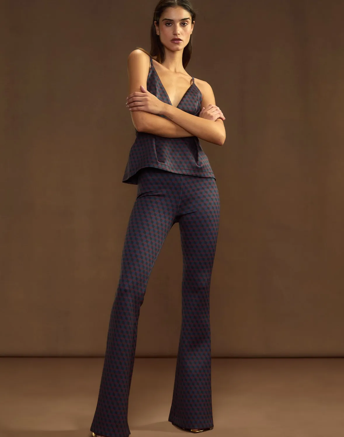 Cynthia Rowley Bonded Fit and Flare Pant- Bottoms