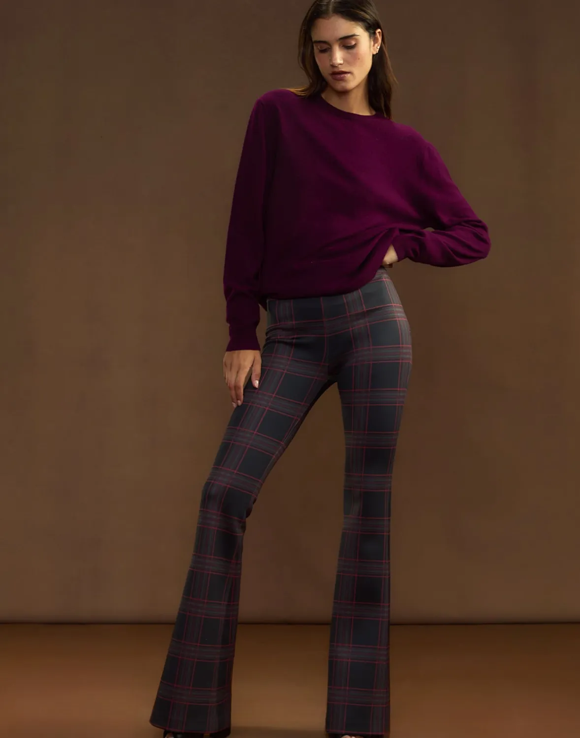 Cynthia Rowley Bonded Fit and Flare Pant- Bottoms