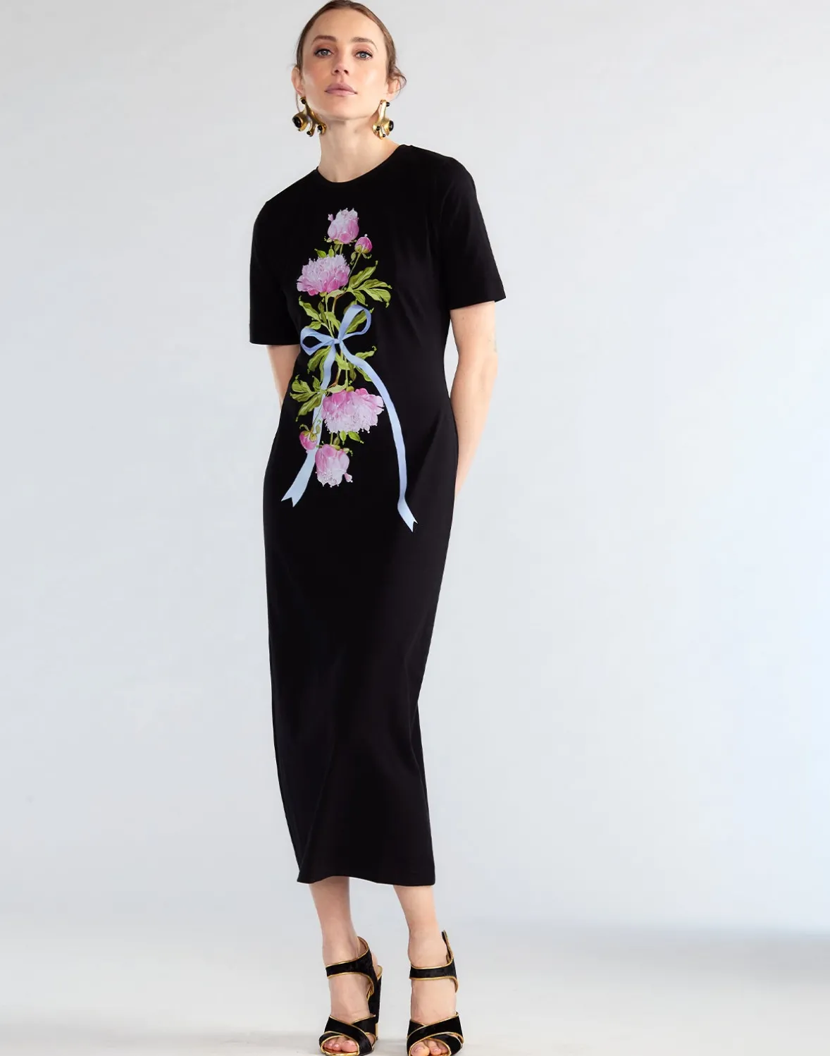 Cynthia Rowley Bouquet Ribbon Tee Dress- Dresses