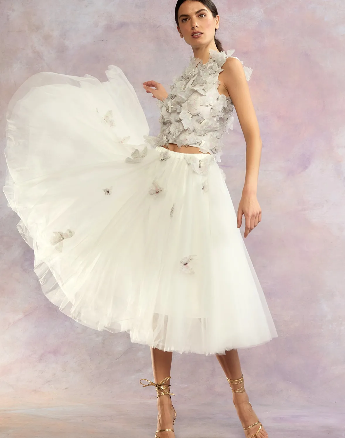 Cynthia Rowley Butterfly Tulle Skirt- Bottoms