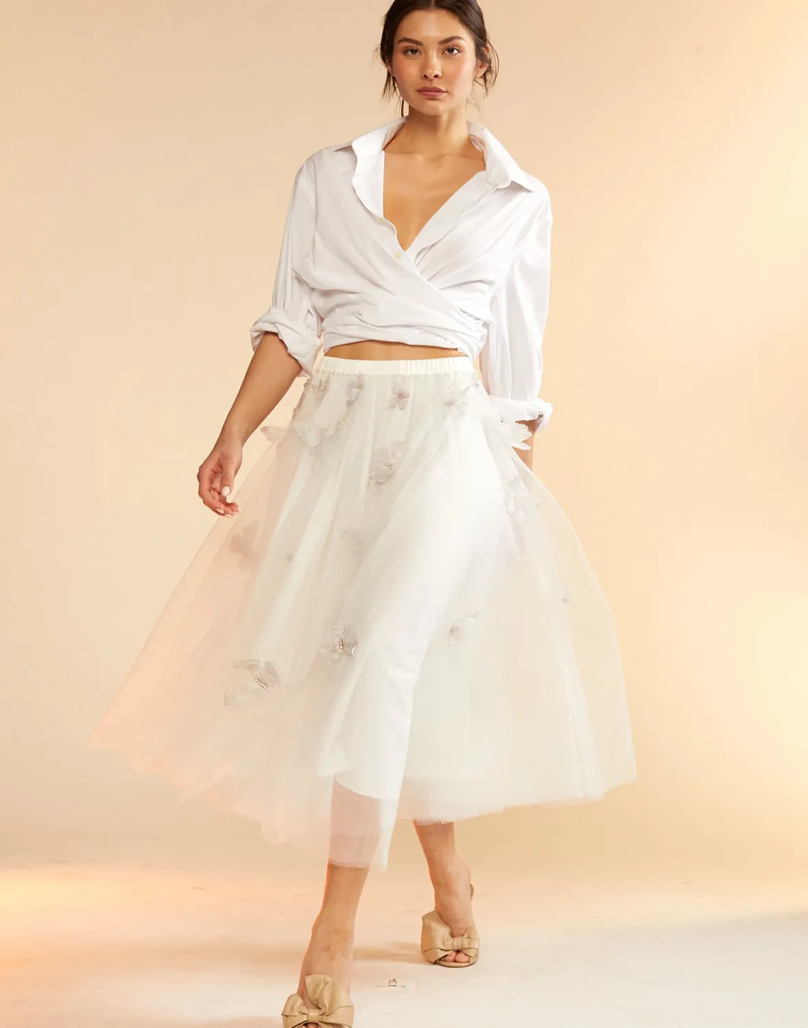 Cynthia Rowley Butterfly Tulle Skirt- Bottoms