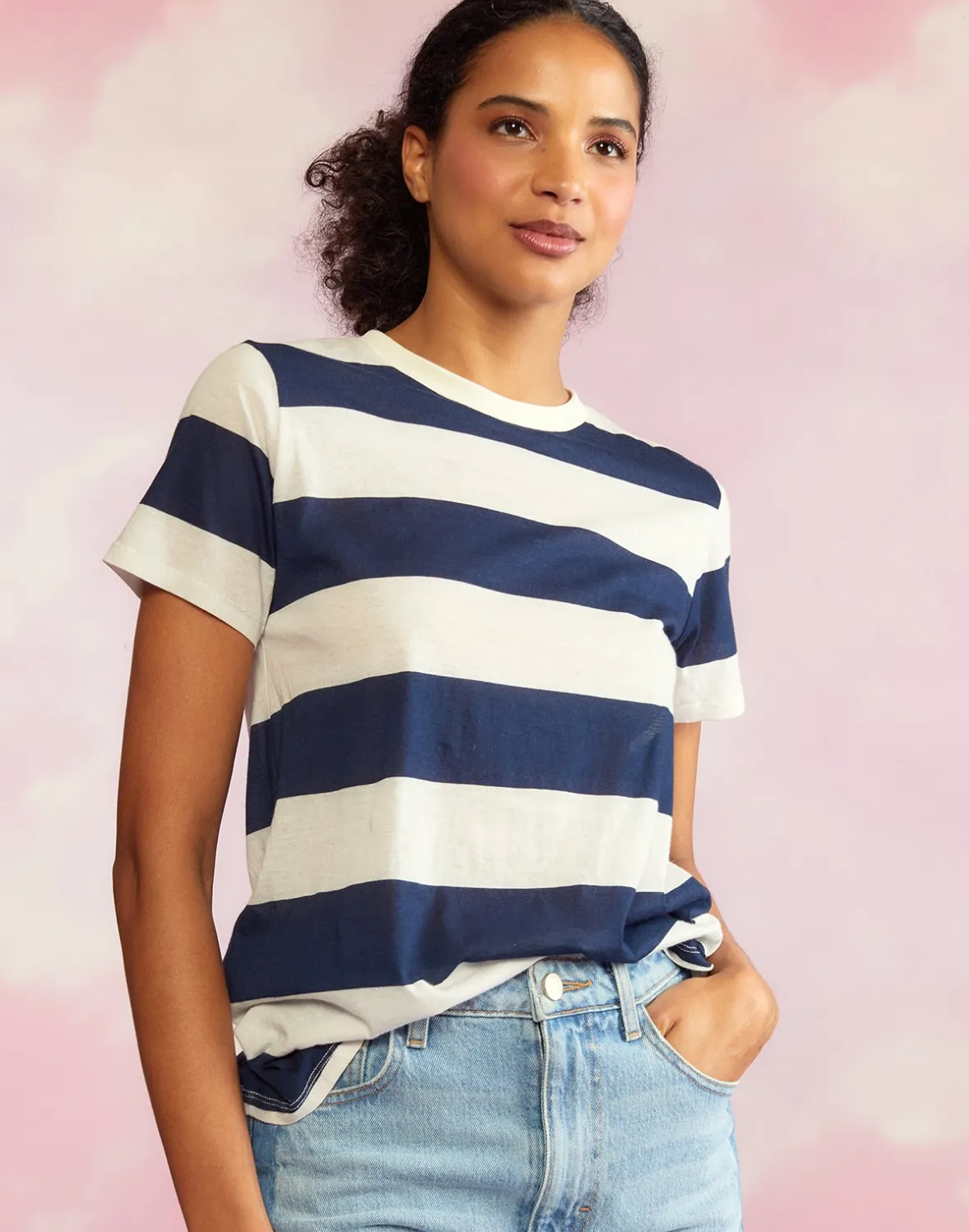 Cynthia Rowley Everyday Striped Tee- Tops