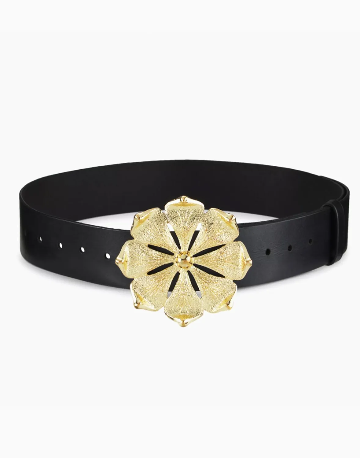 Cynthia Rowley Gold Flower Buckle Belt- Accessories | Accessories