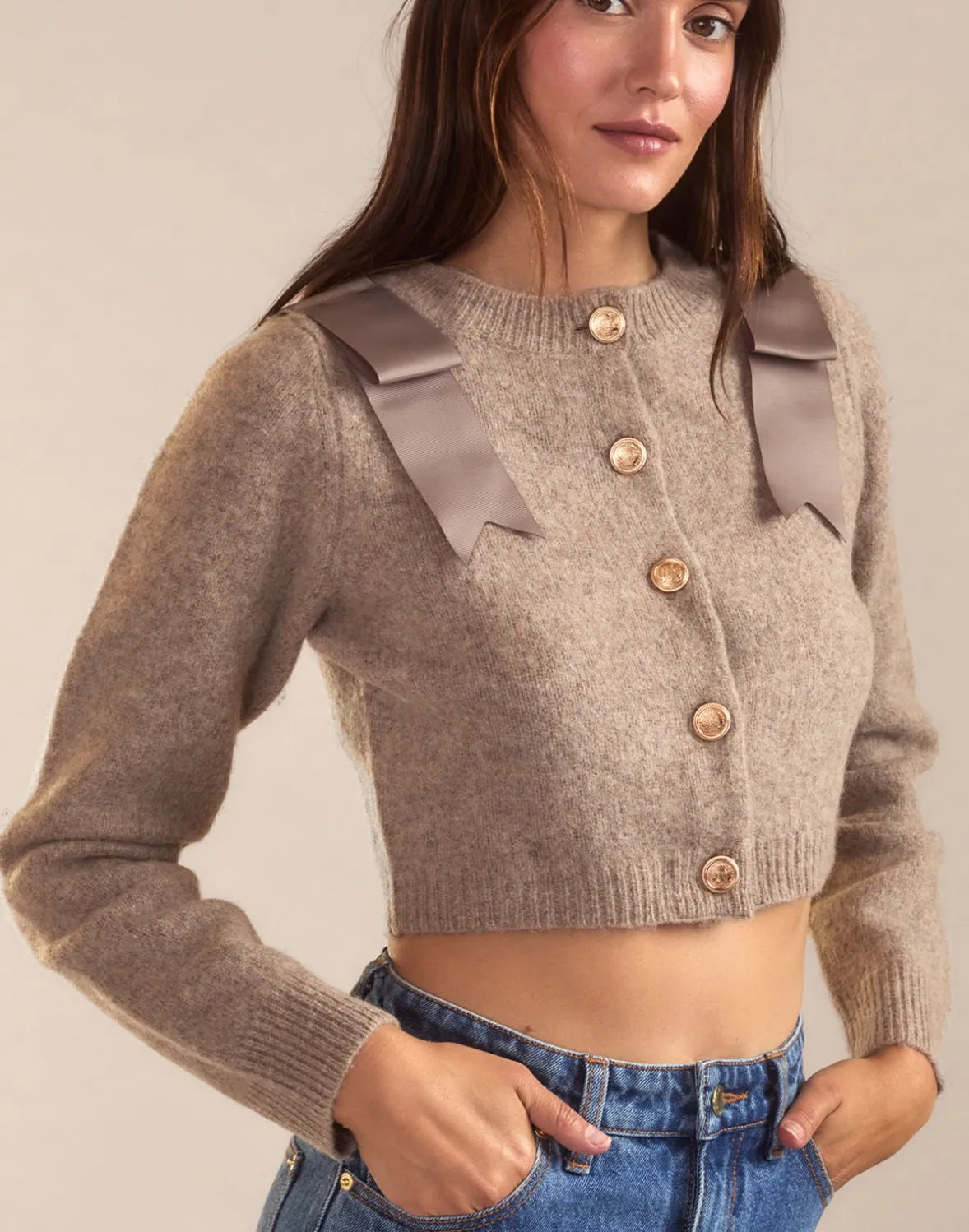 Cynthia Rowley Ivy Cropped Wool Cardigan- Tops