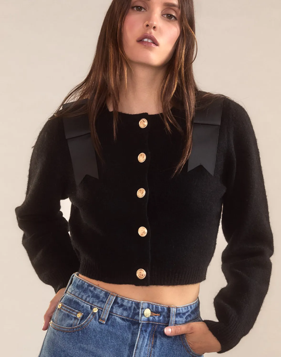 Cynthia Rowley Ivy Cropped Wool Cardigan- Tops