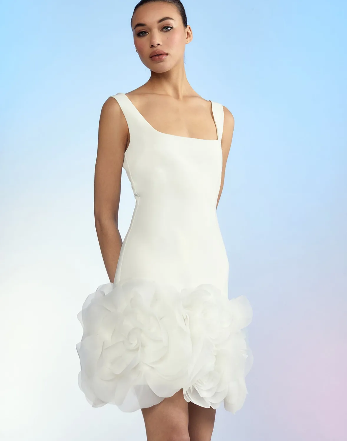 Cynthia Rowley Kourtney Organza Flower Hem Dress- Dresses