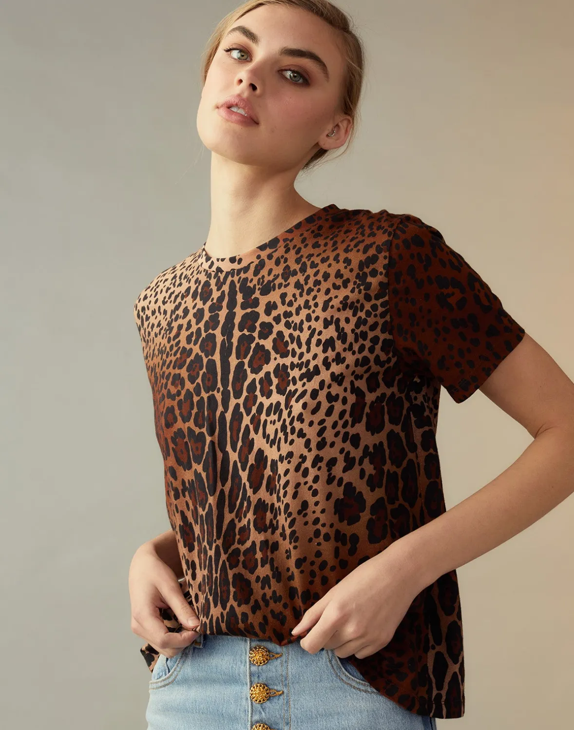 Cynthia Rowley Leopard Tee- Tops