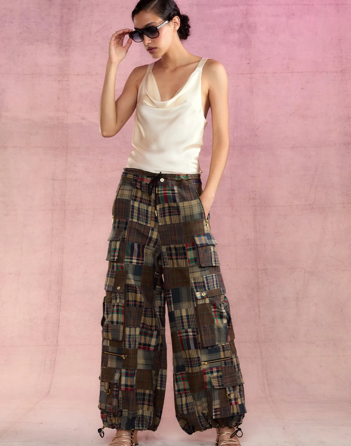 Cynthia Rowley Madrid Madras Cargo Pants- Bottoms