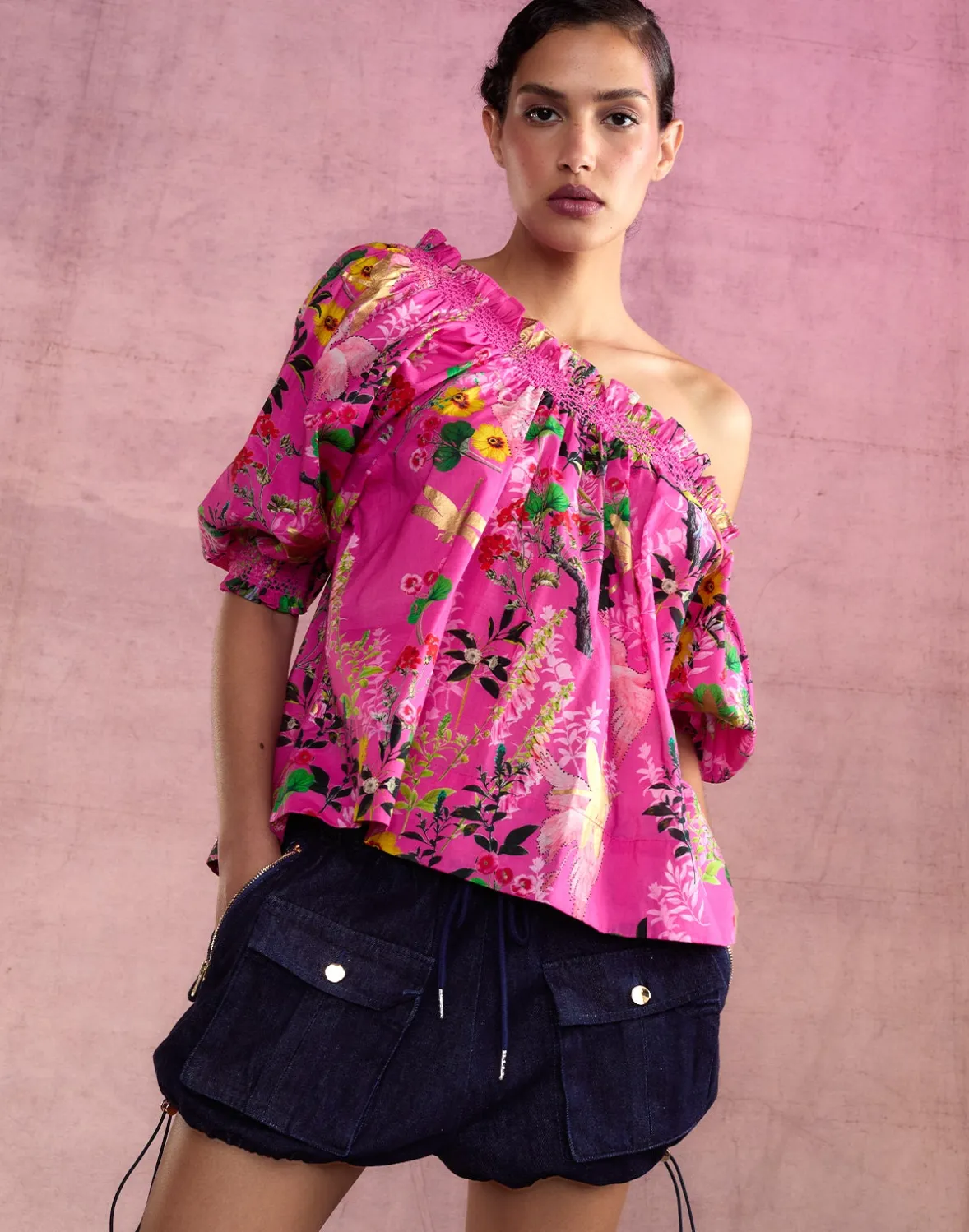 Cynthia Rowley Malta Off Shoulder Blouse- Tops