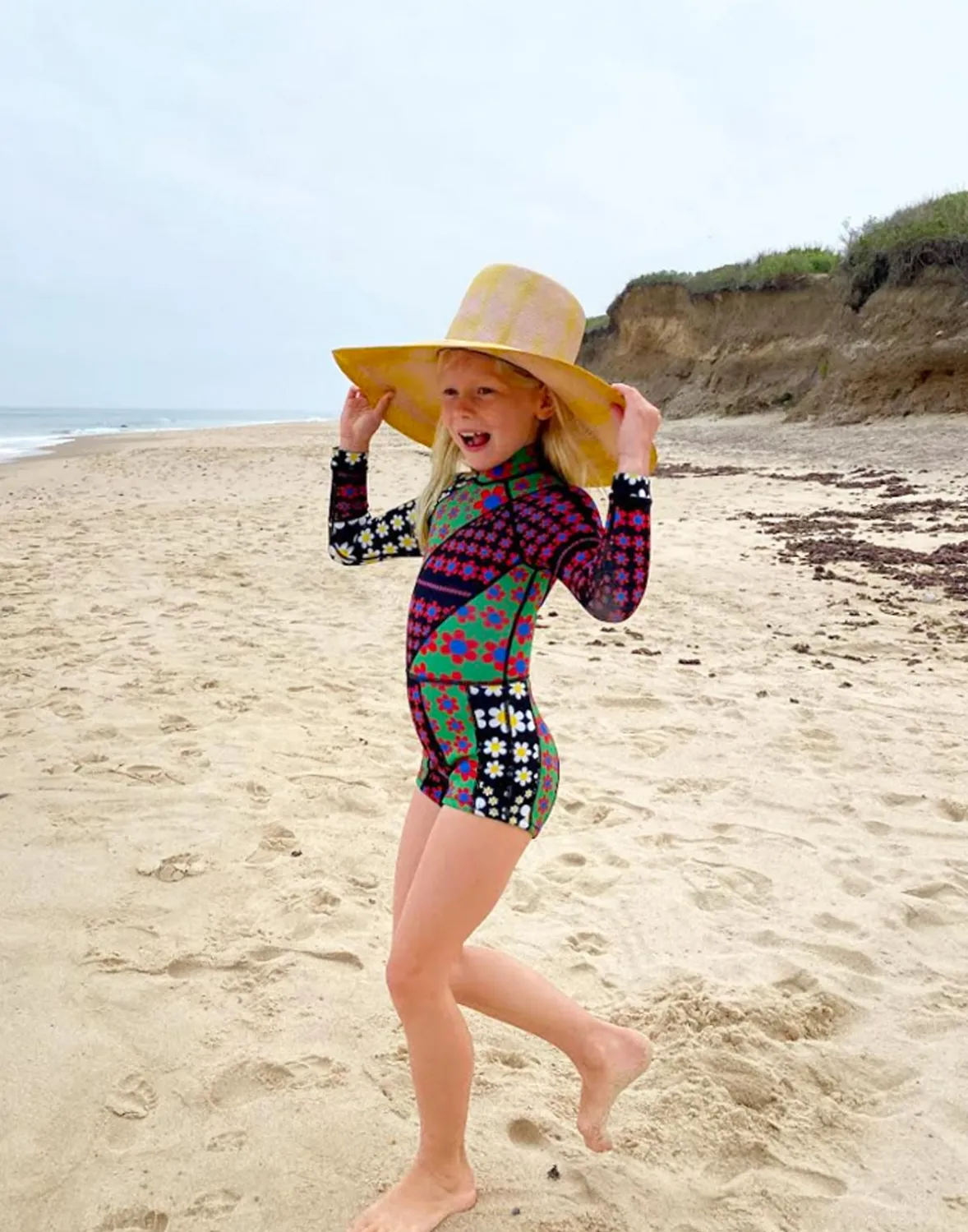 Cynthia Rowley Mia Daisy Patchwork Kids Wetsuit- Surf & Swim