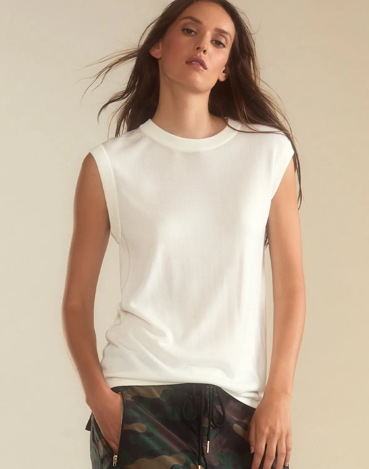 Cynthia Rowley Mica Sleeveless Knit Top- Tops