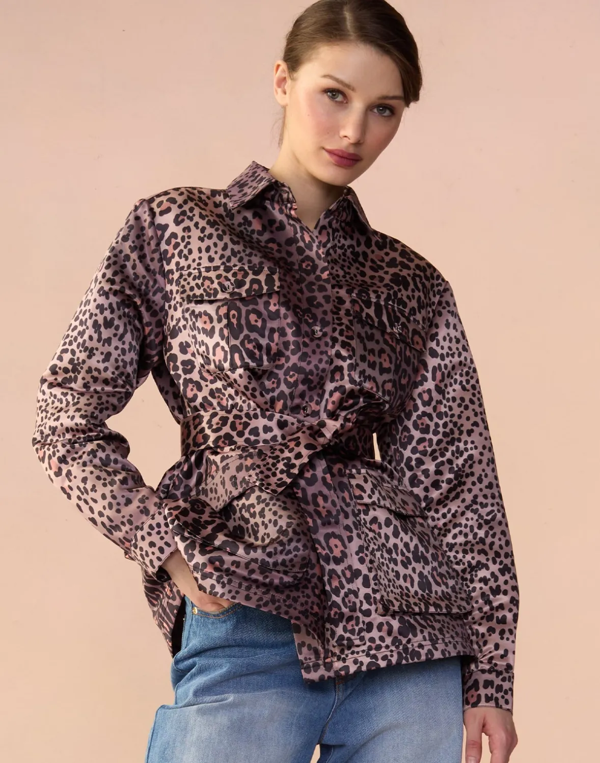 Cynthia Rowley Satin Safari Jacket- Tops | Jackets & Coats