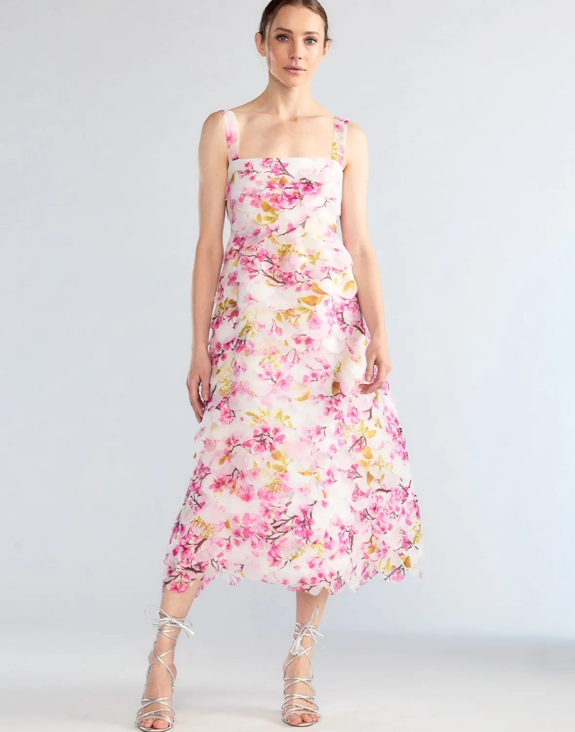 Cynthia Rowley Scalloped Petal Midi Dress- Dresses