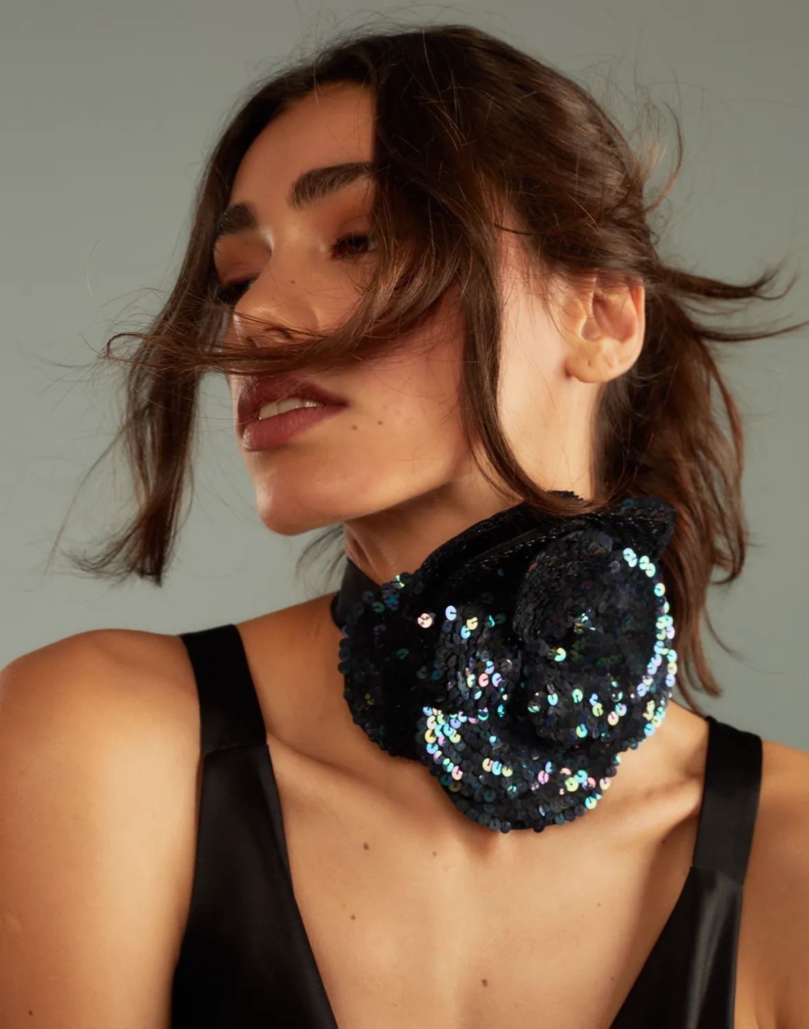 Cynthia Rowley Sequin Flower Tie- Accessories | Accessories