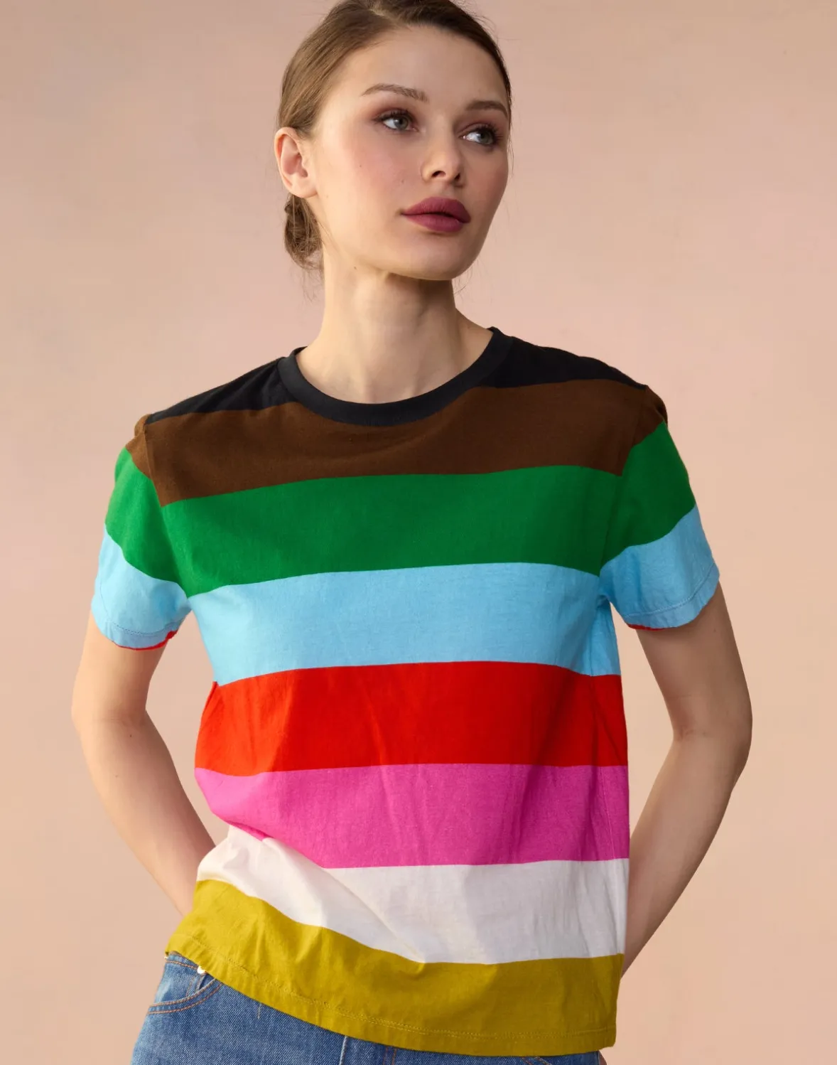 Cynthia Rowley Striped Tee- Tops