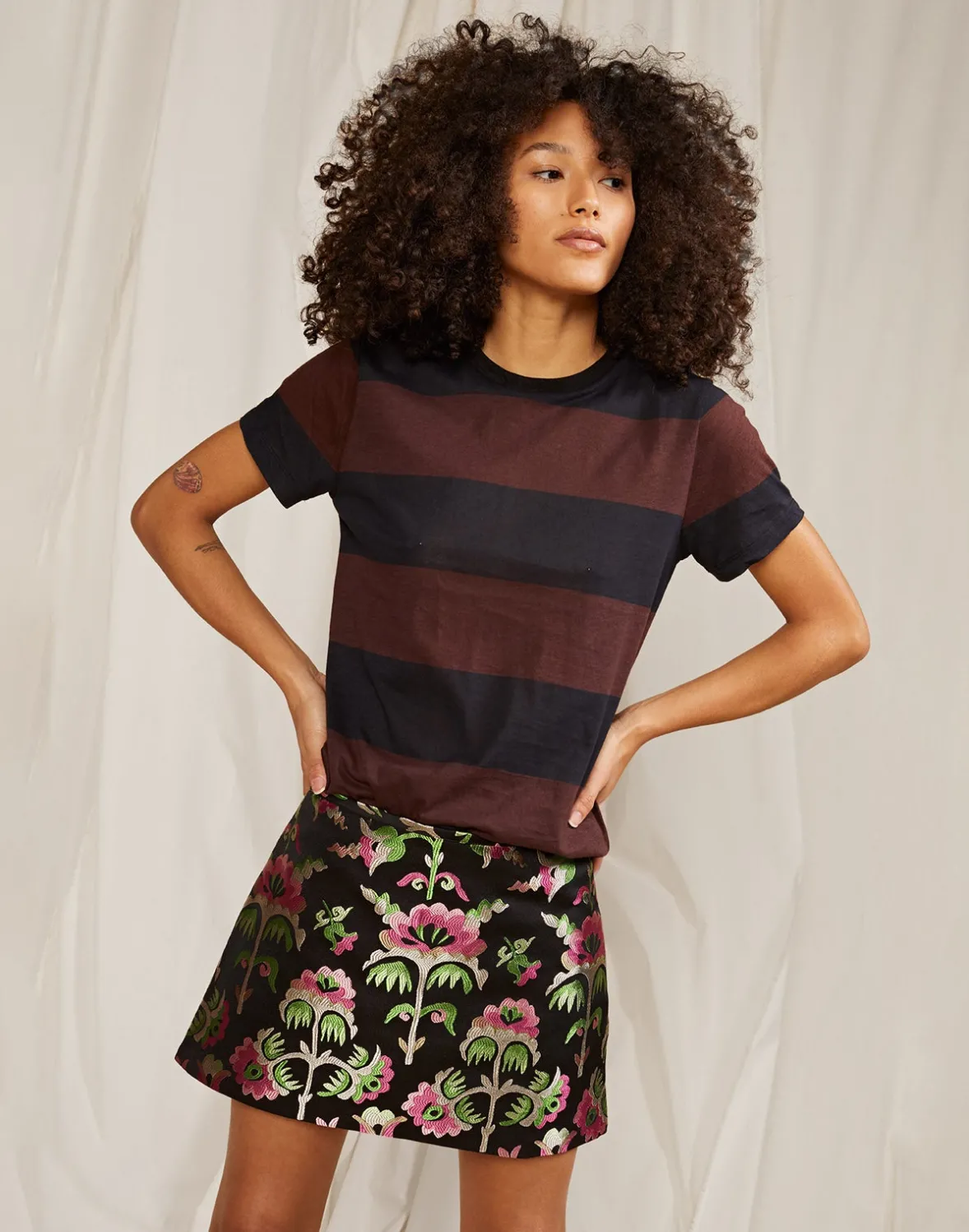 Cynthia Rowley Striped Tee- Tops