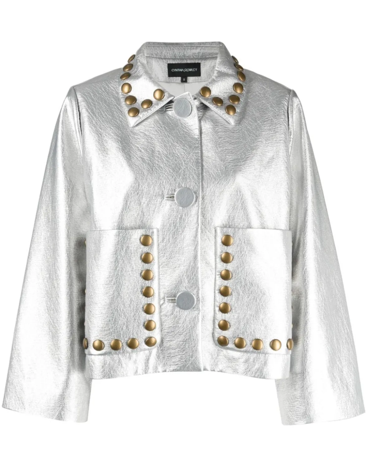 Cynthia Rowley Studded Vegan Leather Jacket- Jackets & Coats