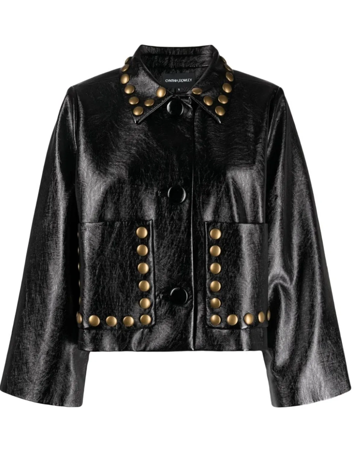 Cynthia Rowley Studded Vegan Leather Jacket- Jackets & Coats