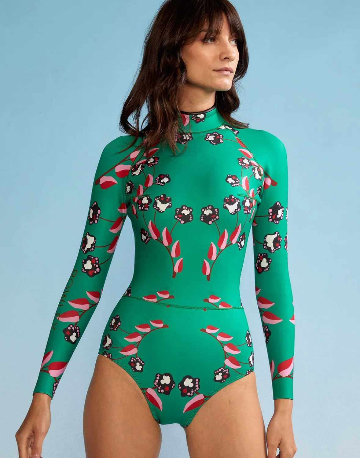 Cynthia Rowley Vine Floral High Cut Wetsuit- Surf & Swim