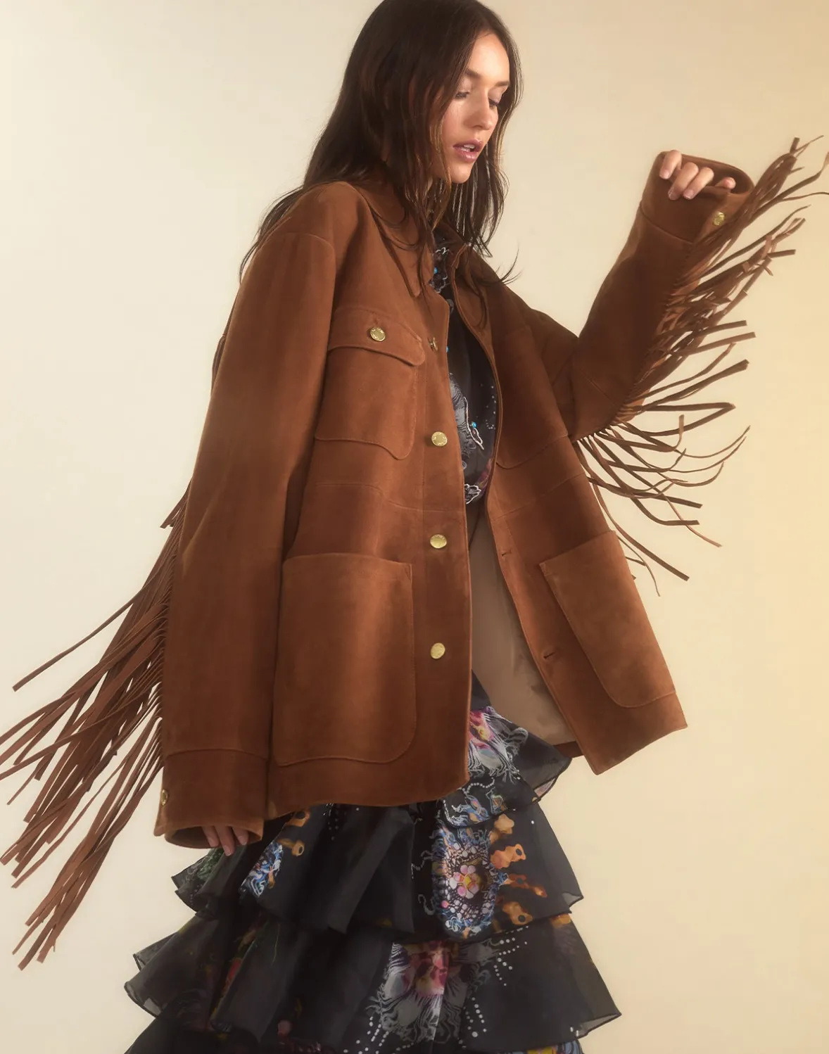 Cynthia Rowley Westward Fringe Suede Jacket- Jackets & Coats | Tops